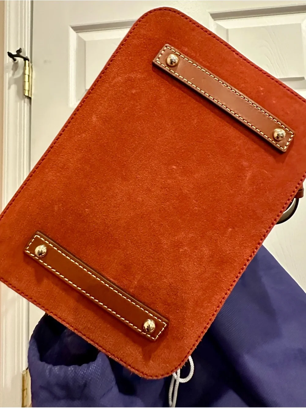 Dooney & Bourke Orange Suede Bucket Bag - Picture 10 of 12